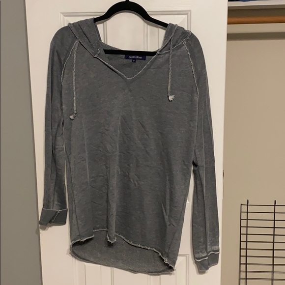 V Neck Hoodie Sweatshirt - Picture 1 of 4